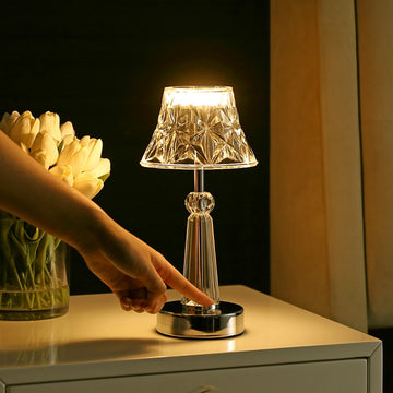 Madelyn 11.5" Bohemian Classic Acrylic Rechargeable Integrated LED Table Lamp - JONATHAN Y